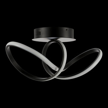 Chantelle 19.5" Modern Minimalist Aluminum Loop Integrated LED Semi Flush Mount - JONATHAN Y